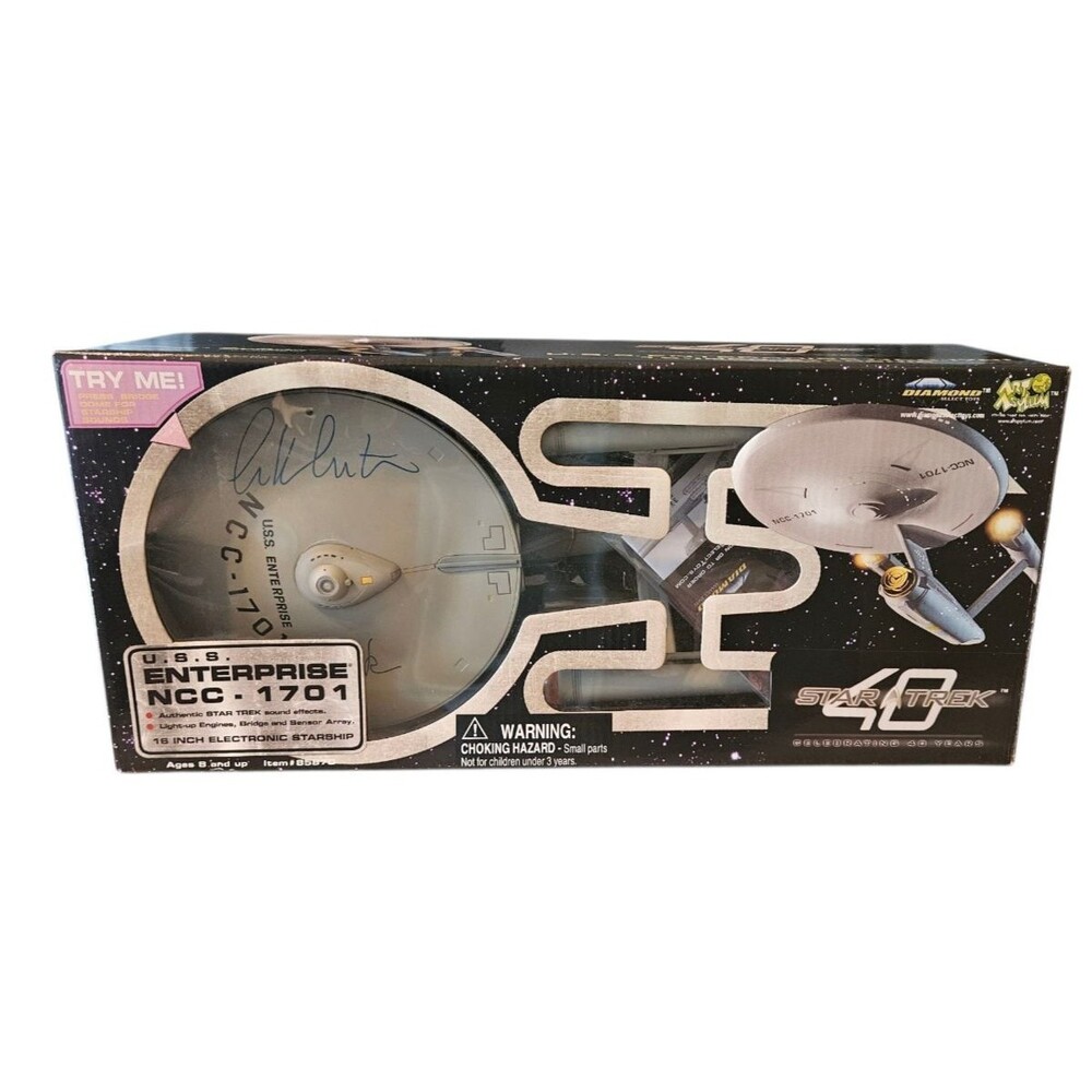 William Shatner Signed 15" U.S.S. Enterprise NCC-1701 Star Trek Ship Art Asylum